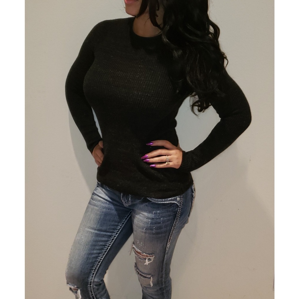 Fitted dark Grey Sweater Banana Republic